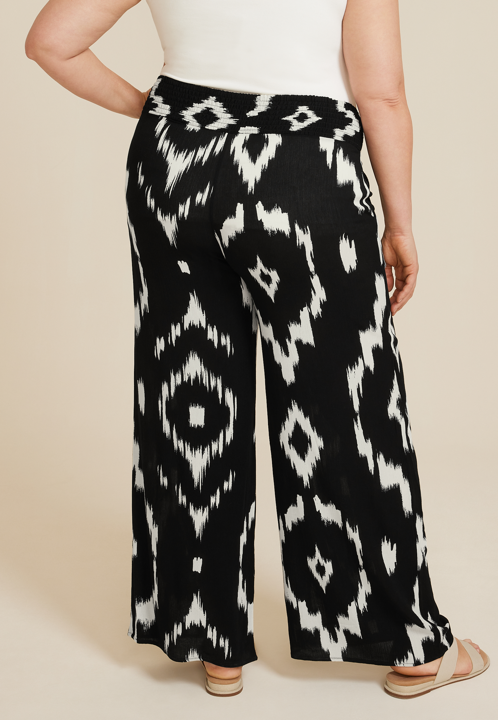 Plus High Rise Printed Palazzo Pant