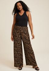 Plus Size High Rise Printed Palazzo Pant, C3681, small