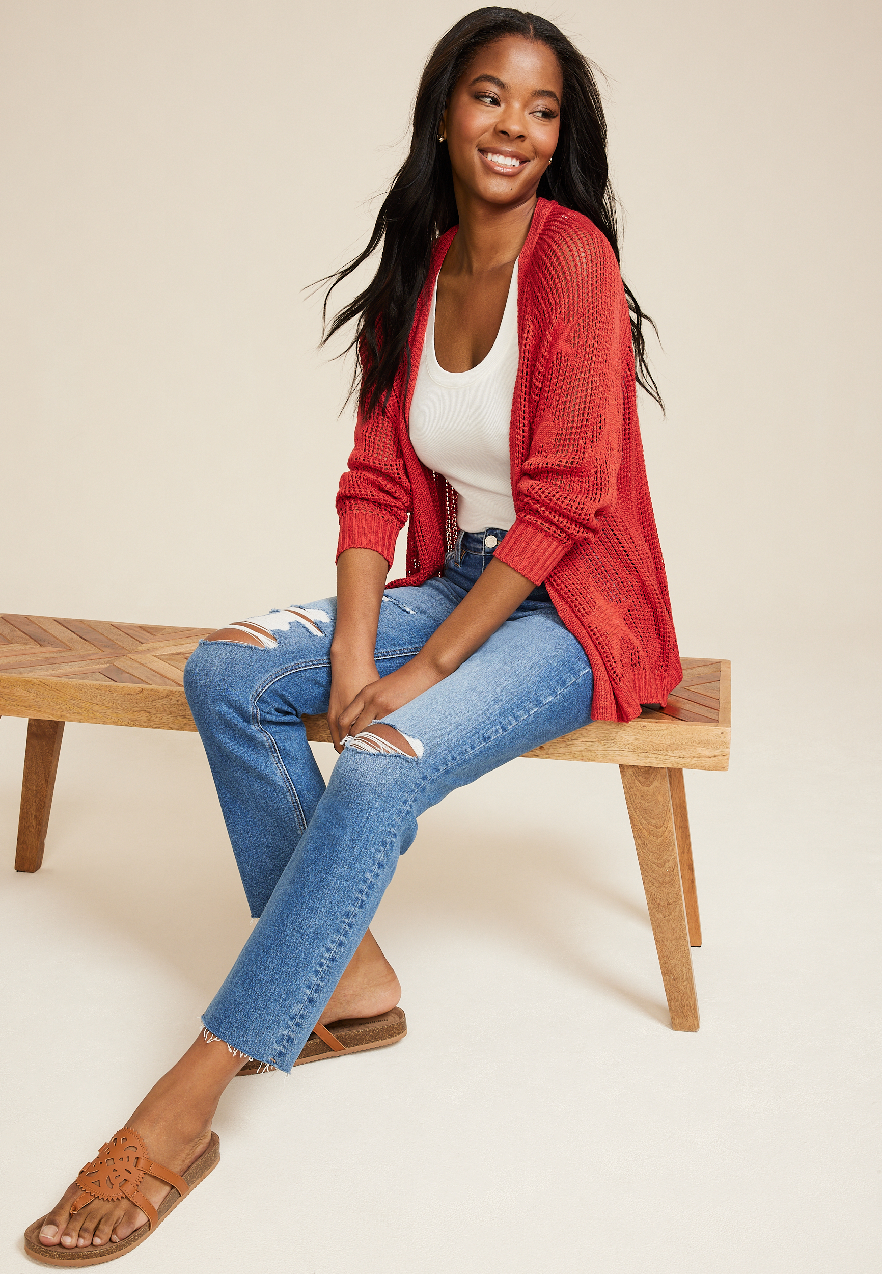 Open Stitch Star Cardigan, C4926, large