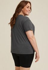 Plus Size Sun Sand Salt Relaxed Fit Graphic Tee, CHARCOAL, small