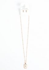 2 Piece Gold Cross Necklace And Earring Set, C605, small