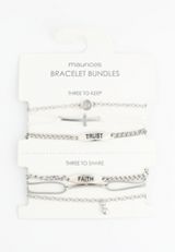 Faith Wear And Share Stackable Bracelet Set, NEUTRAL, small
