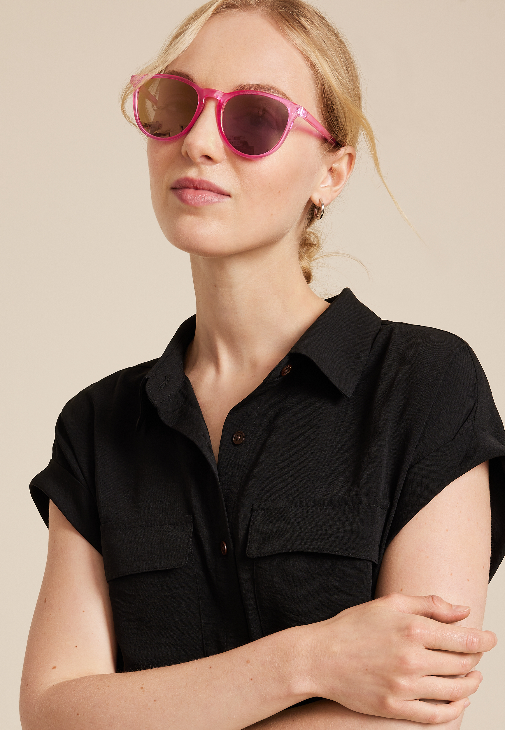 Daytripper Round Hot Pink Sunglasses, C595, large