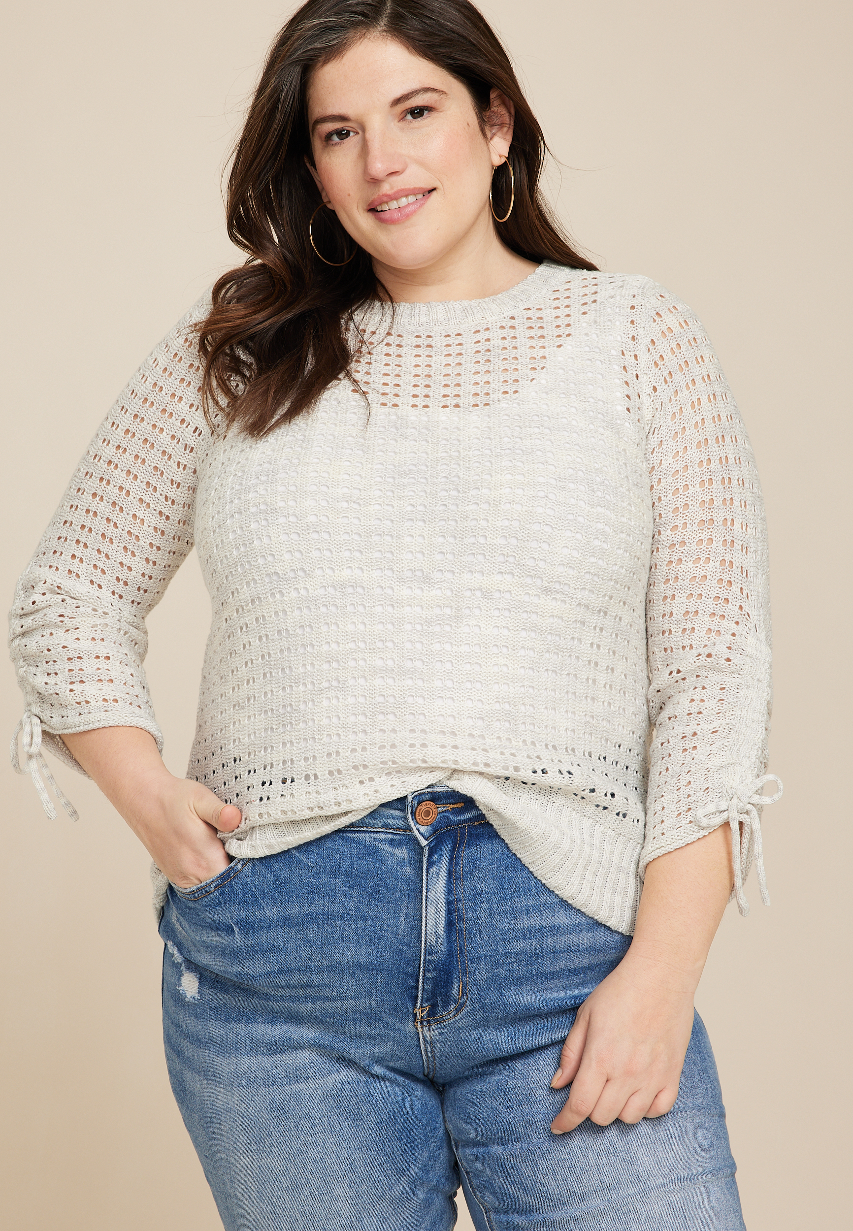 White Plus Size Tops