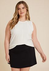 Plus Size Athleisure Tank Top, SOFT WHITE, small