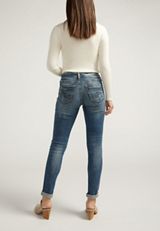 Silver Jeans Co.&reg; Mid Rise Rolled Hem Girlfriend Skinny Leg Jean, C258, small