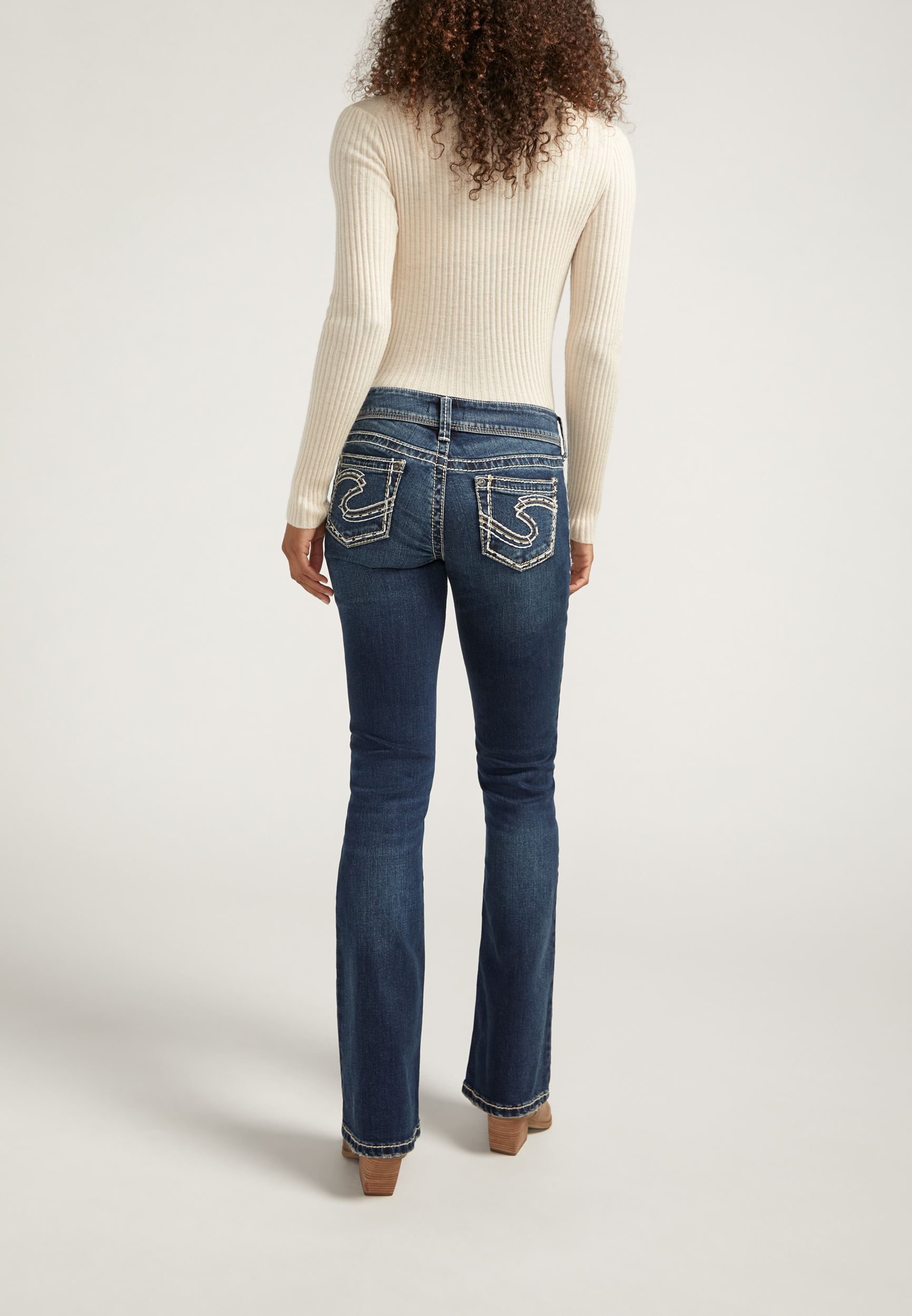 Silver Jeans Co.&reg; Suki Curvy Mid Rise Thick Stitch Bootcut Jean, C258, large