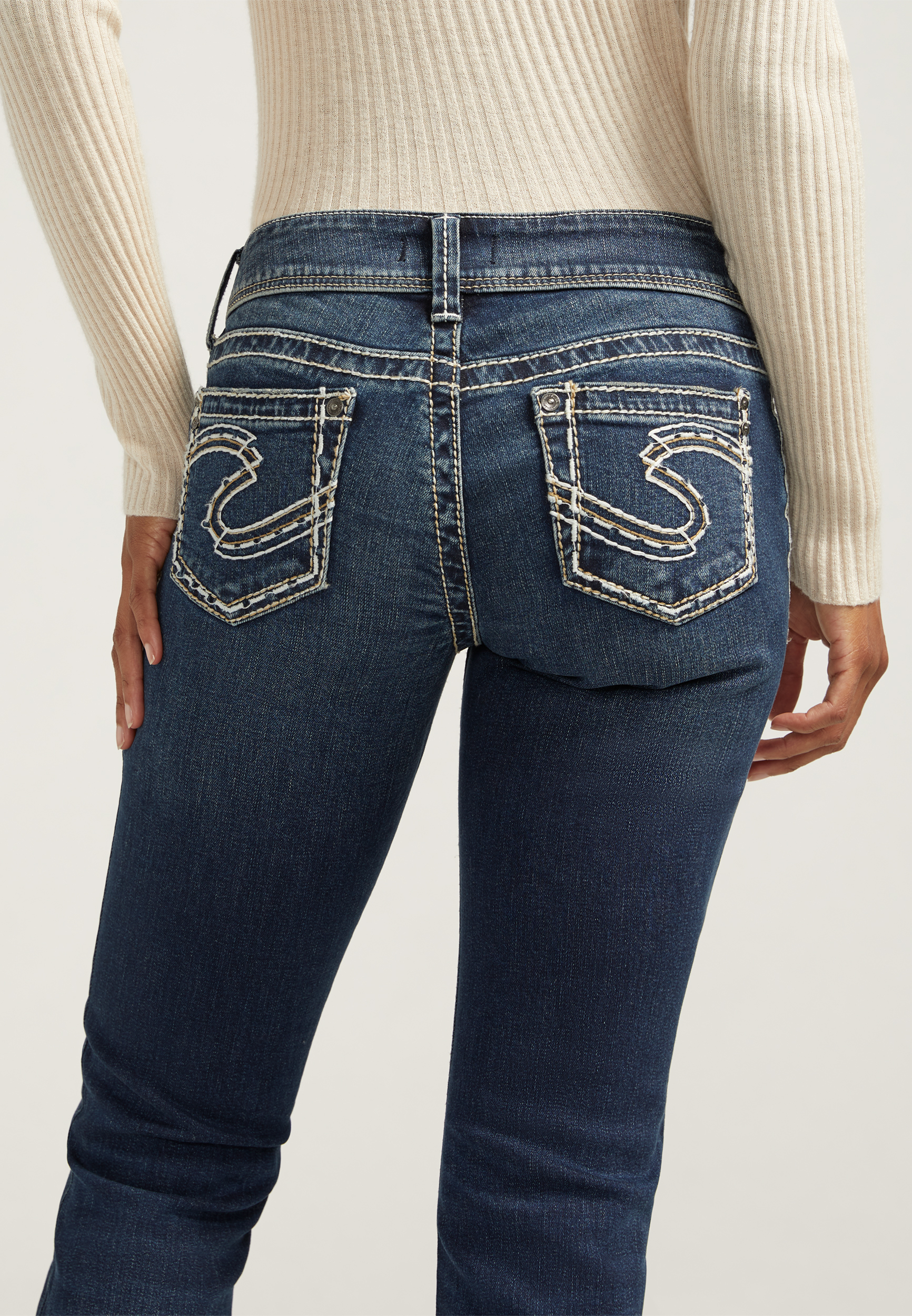 Silver Jeans Co.&reg; Suki Curvy Mid Rise Thick Stitch Bootcut Jean, C258, large