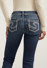 Silver Jeans Co.&reg; Suki Curvy Mid Rise Thick Stitch Bootcut Jean, C258, small