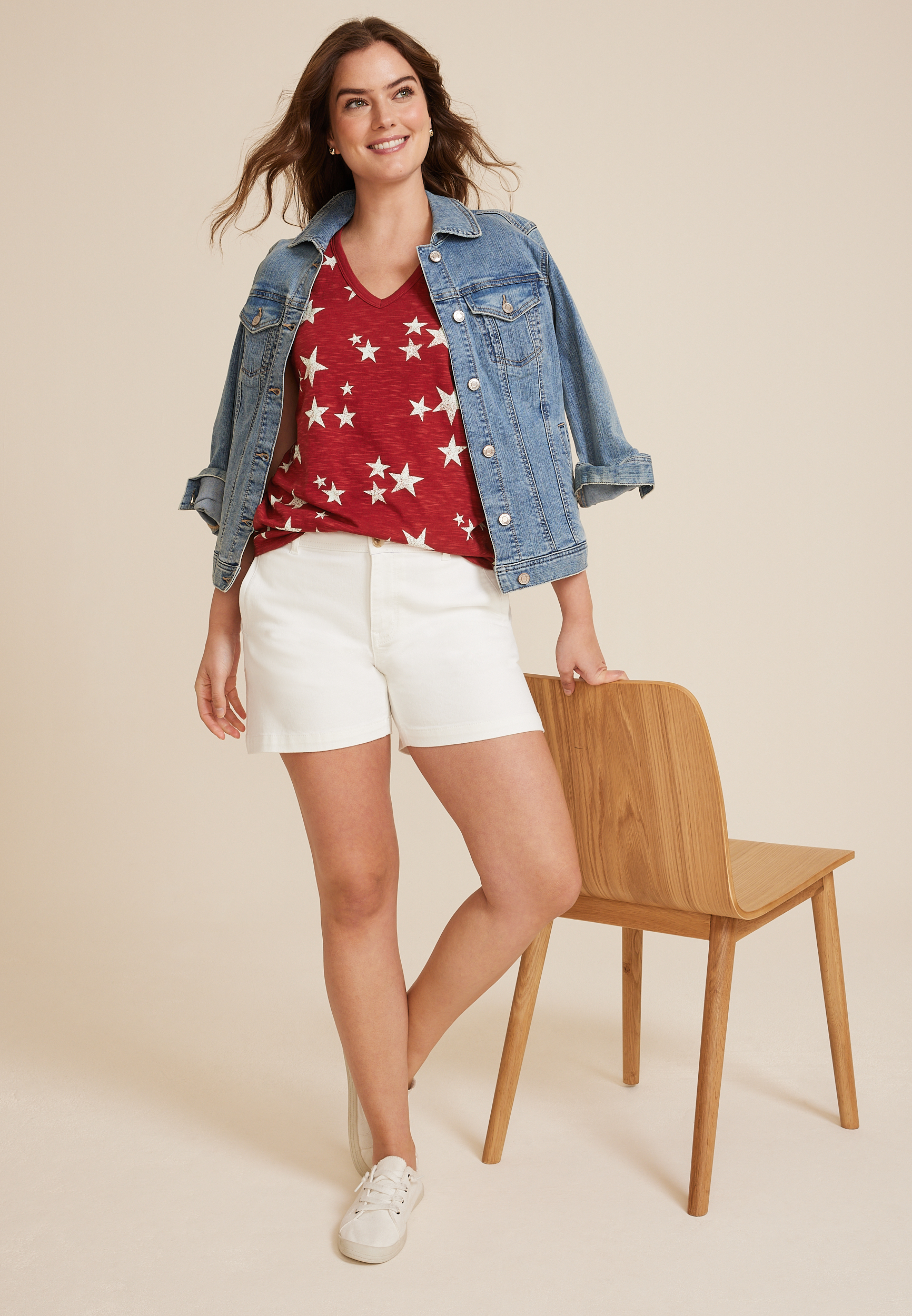 24/7 Morgan Stars V Neck Tank Top, C6875, large