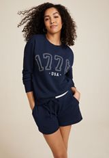 1776 USA Embroidered Relaxed Fit Sweatshirt, C1919, small