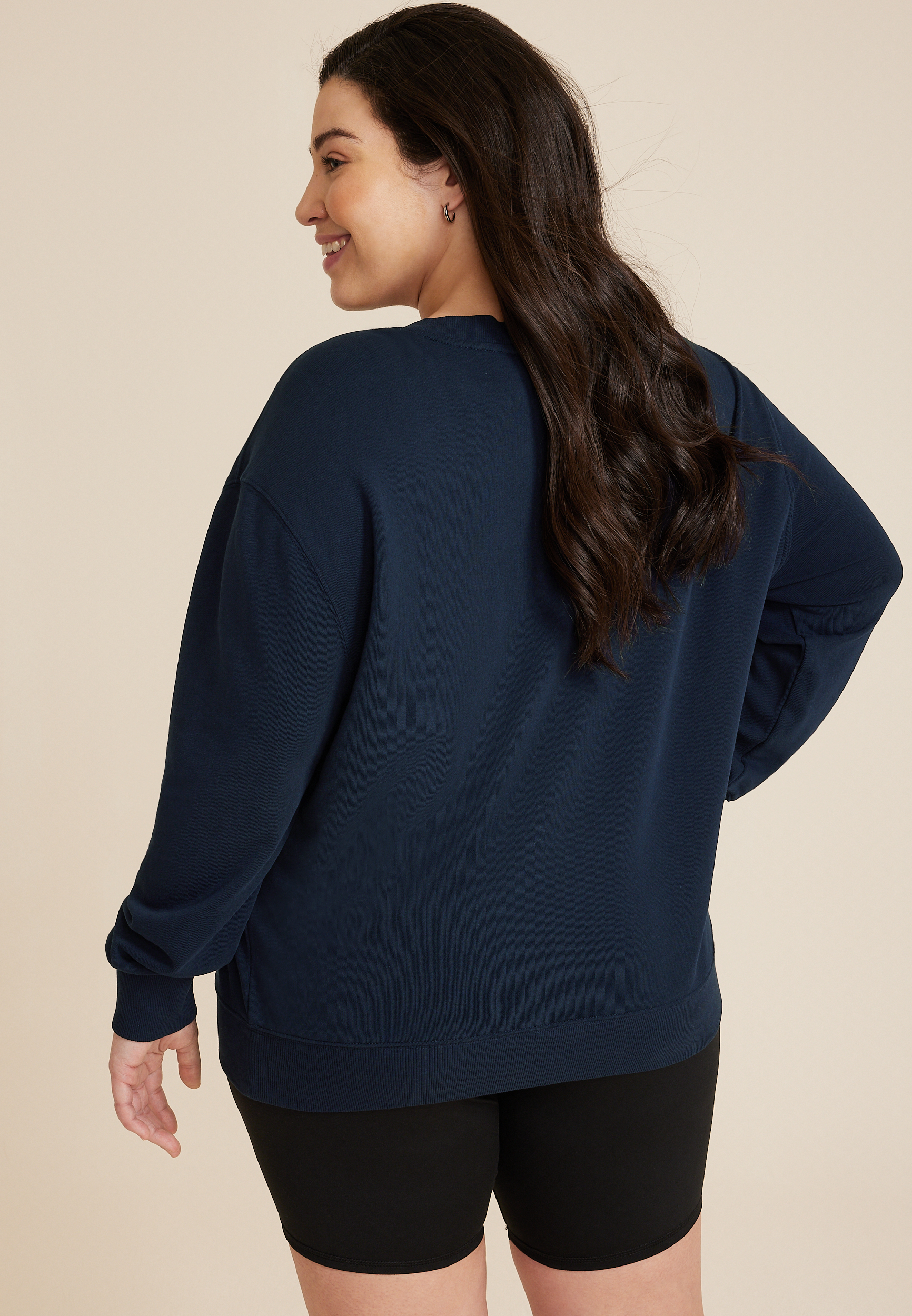 Plus Size 1776 USA Embroidered Sweatshirt, BLUE JASMINE, large