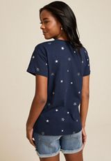 24/7 Dawson Star Crew Neck Tee, BLUE JASMINE COMBO, small