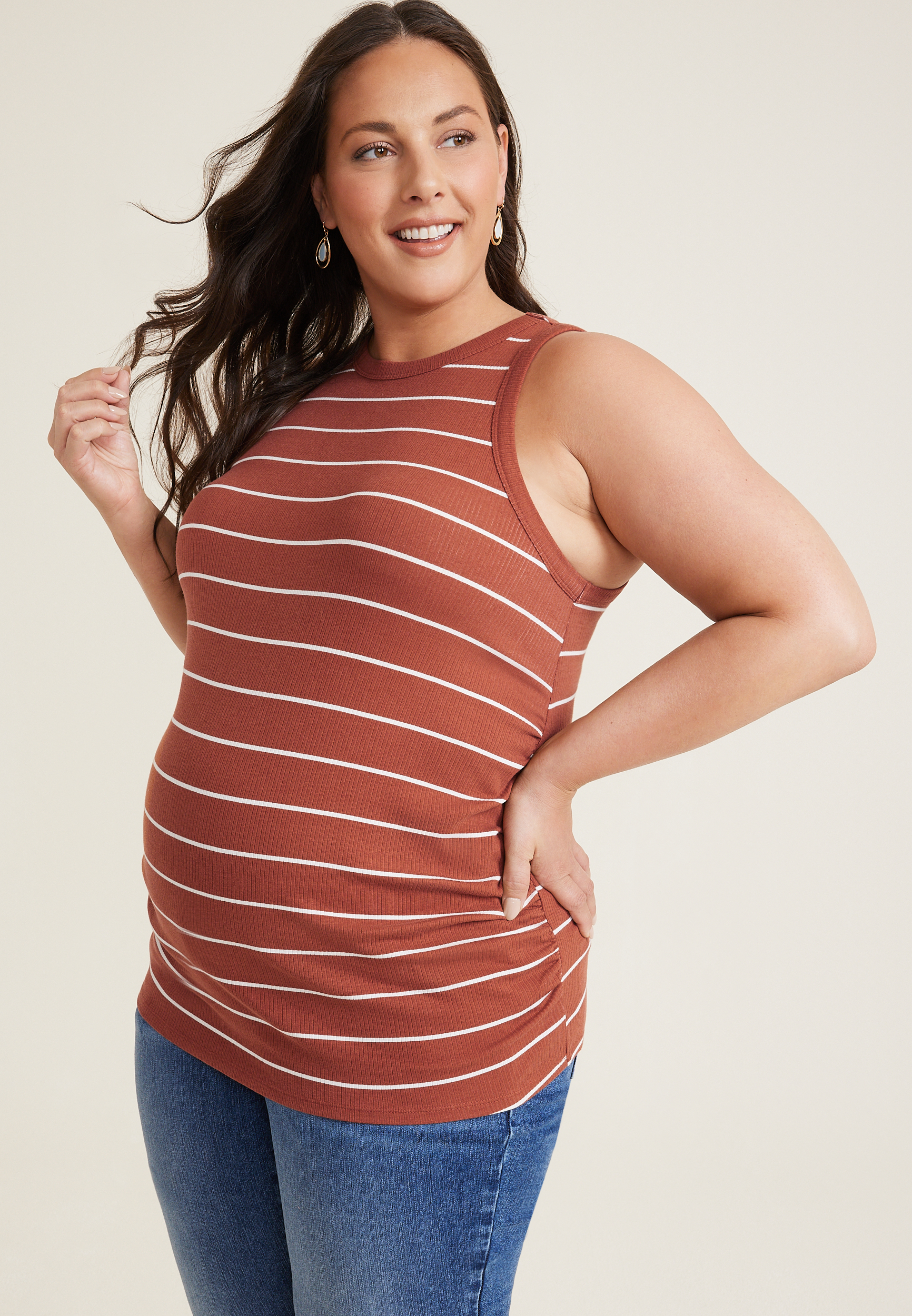 Plus Size Highline Ribbed Maternity Tank Top