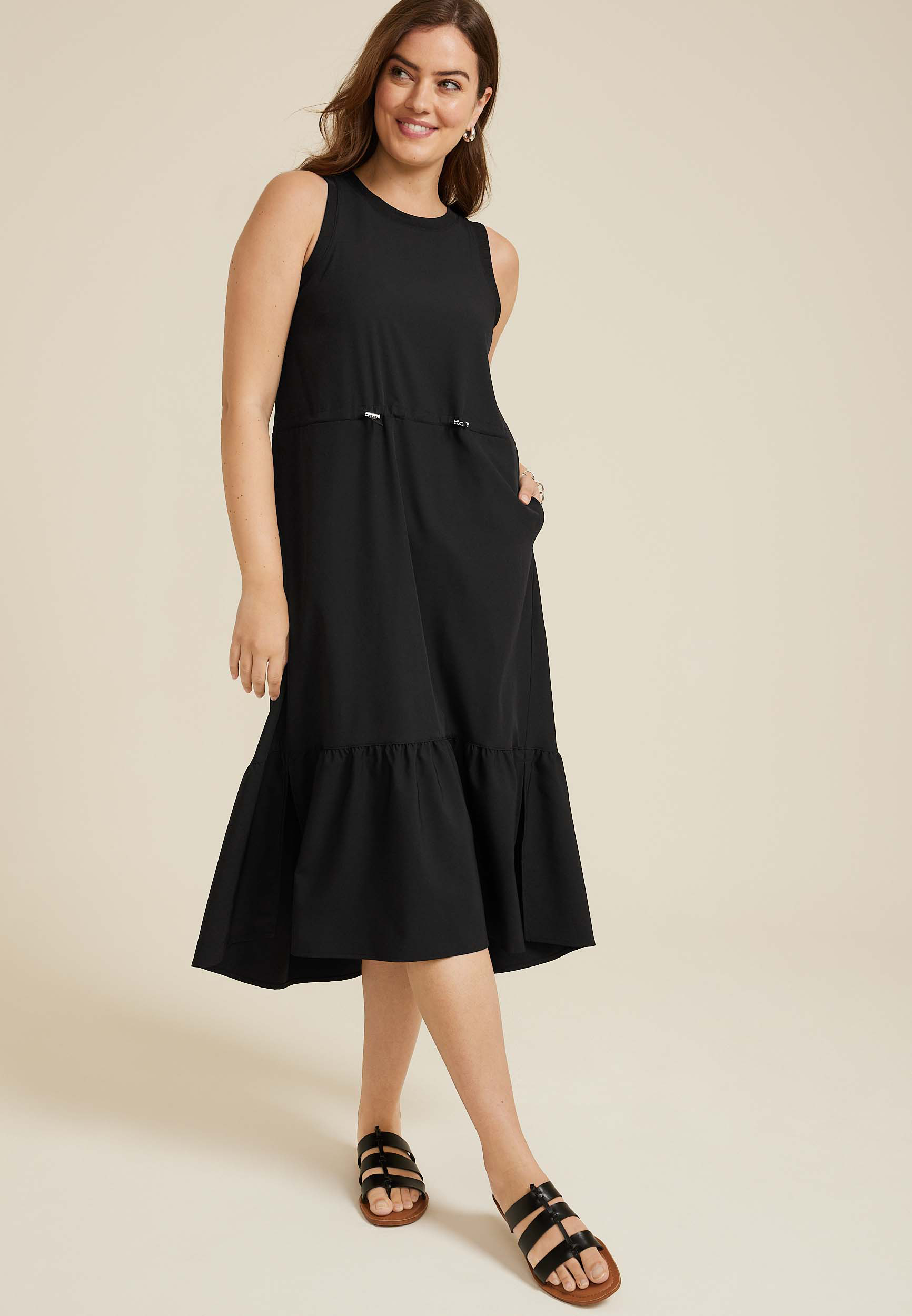 Sleeveless Tiered Midi Dress | maurices