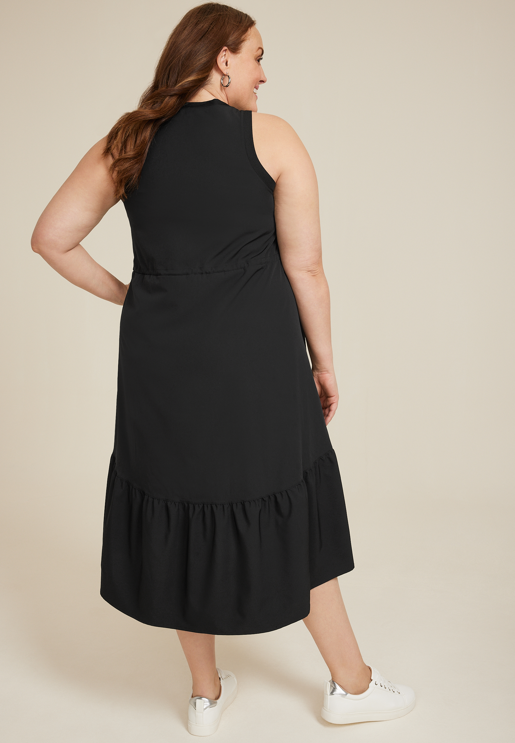 Plus Size Sleeveless Tiered Midi Dress, C106, large