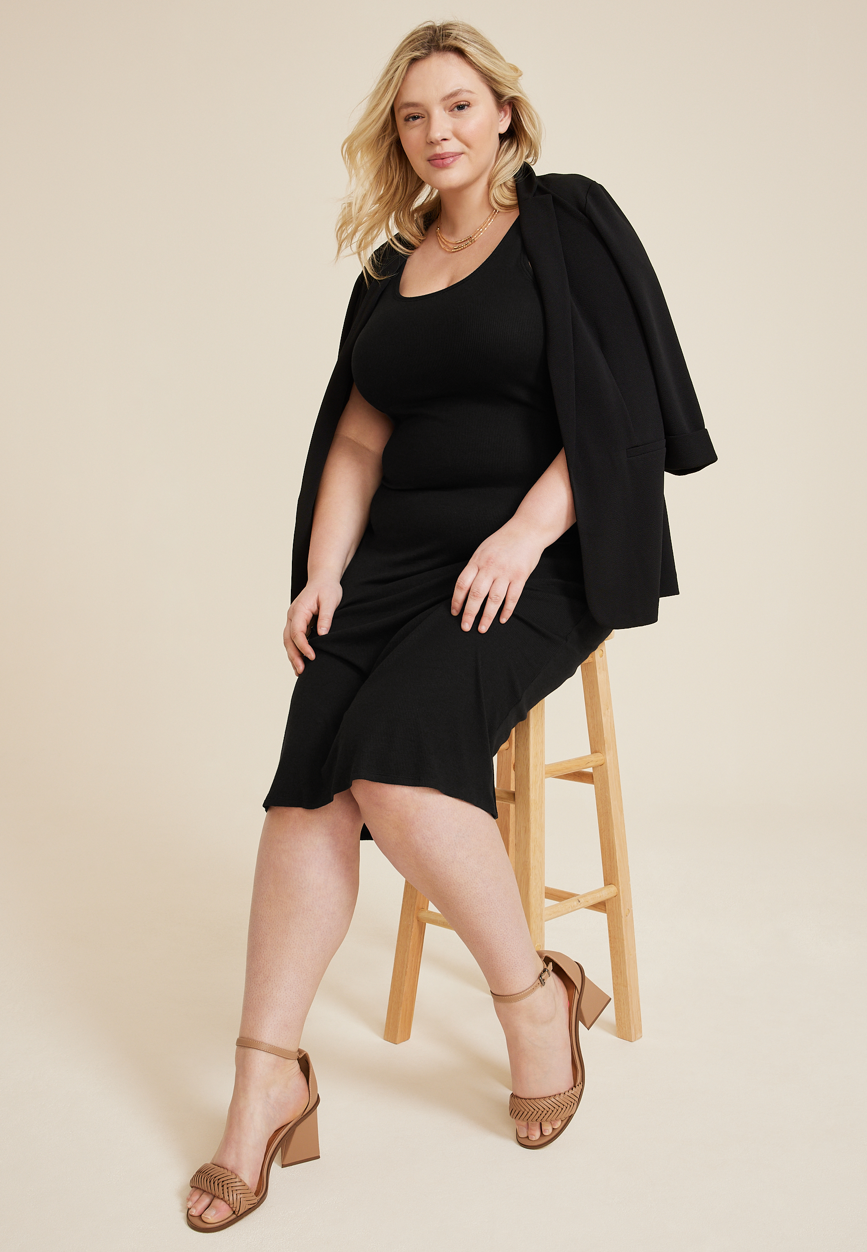 Plus Size 24/7 Bra Cup Midi Dress, C106, large