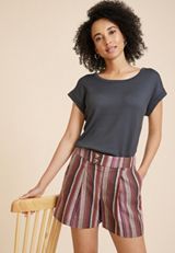 Idealist Striped Linen High Rise 5in Short, C4731, small