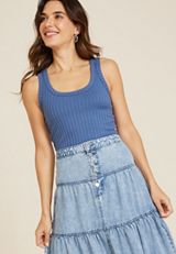 Scoop Neck Ribbed Sweater Tank Top, C740, small