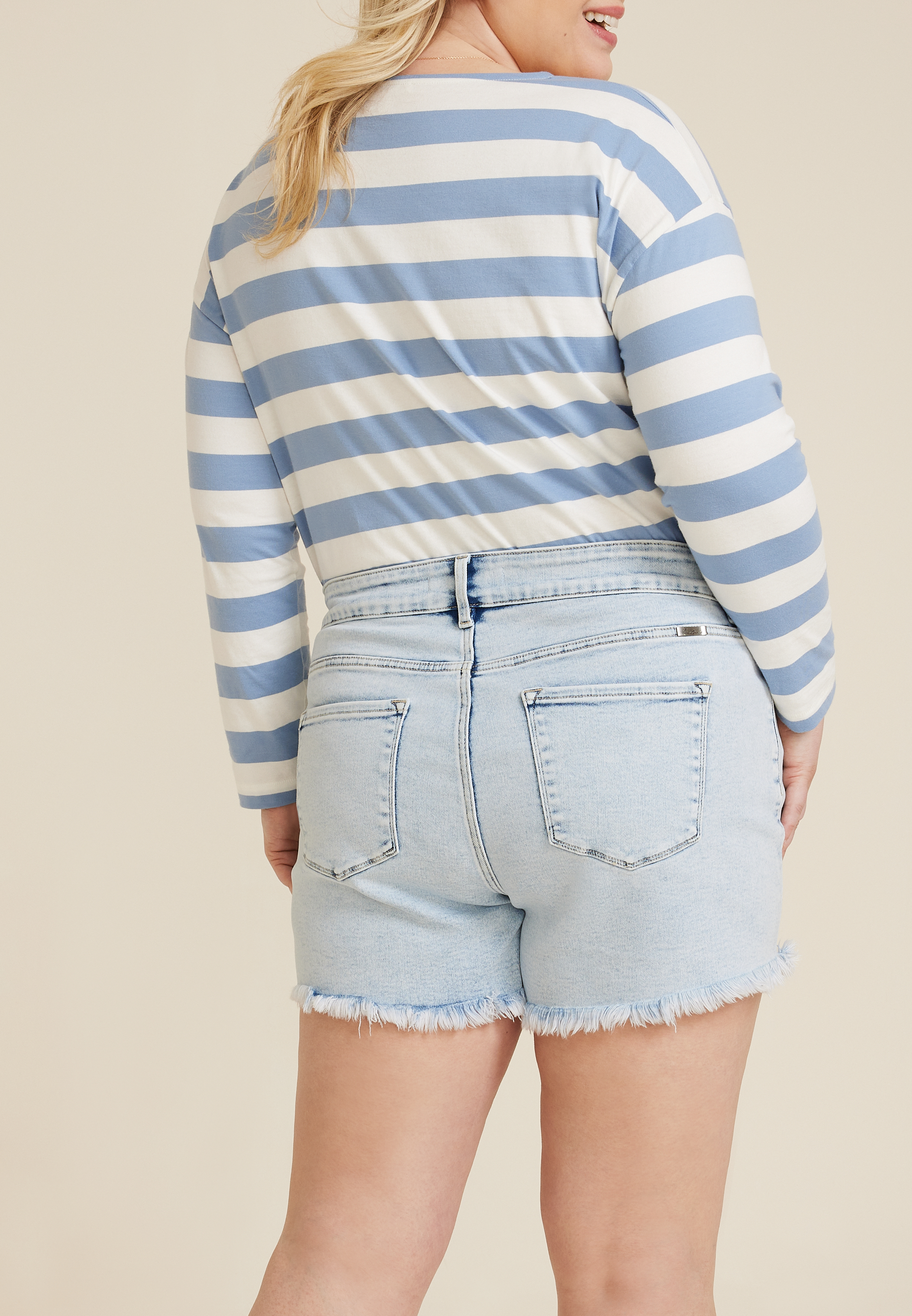 Plus Size KanCan&trade; Curvy High Rise Acid Wash 5in Short, C2806, large