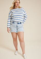 Plus Size KanCan&trade; Curvy High Rise Acid Wash 5in Short, C2806, small