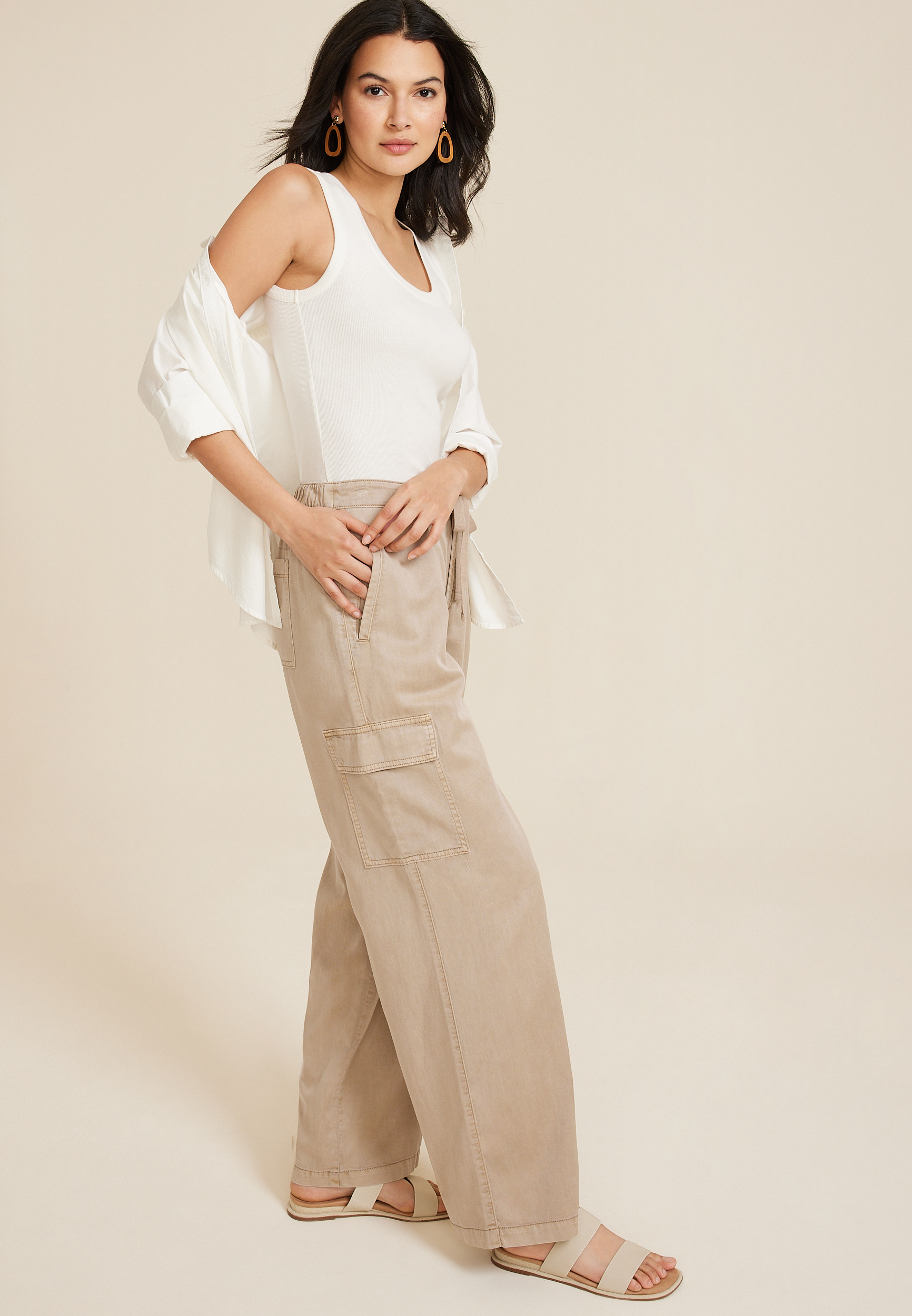 Soft Cargo High Rise Wide Leg Pant, C155, large