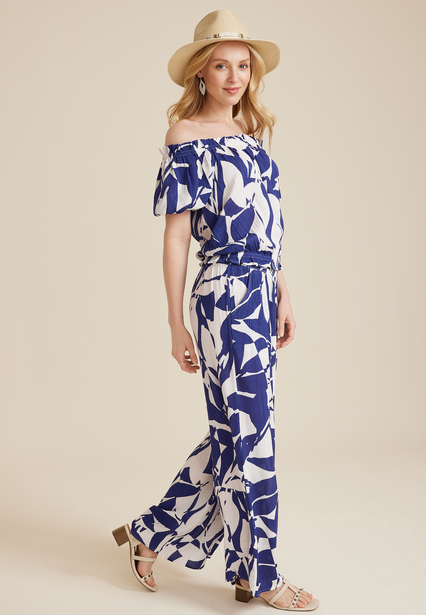 High Rise Printed Palazzo Pant, C9712, large