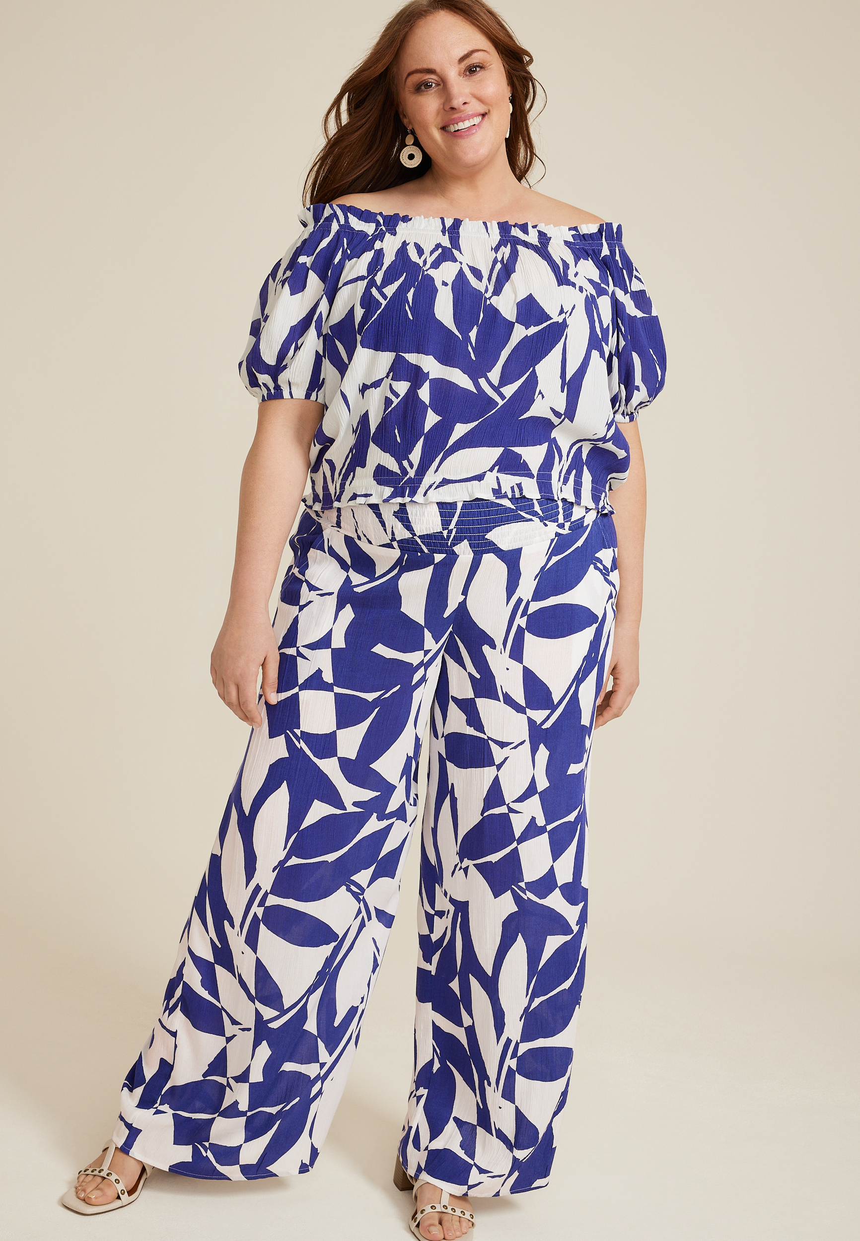 Plus Size High Rise Printed Palazzo Pant