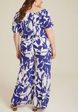 Plus Size High Rise Printed Palazzo Pant, C9712, small