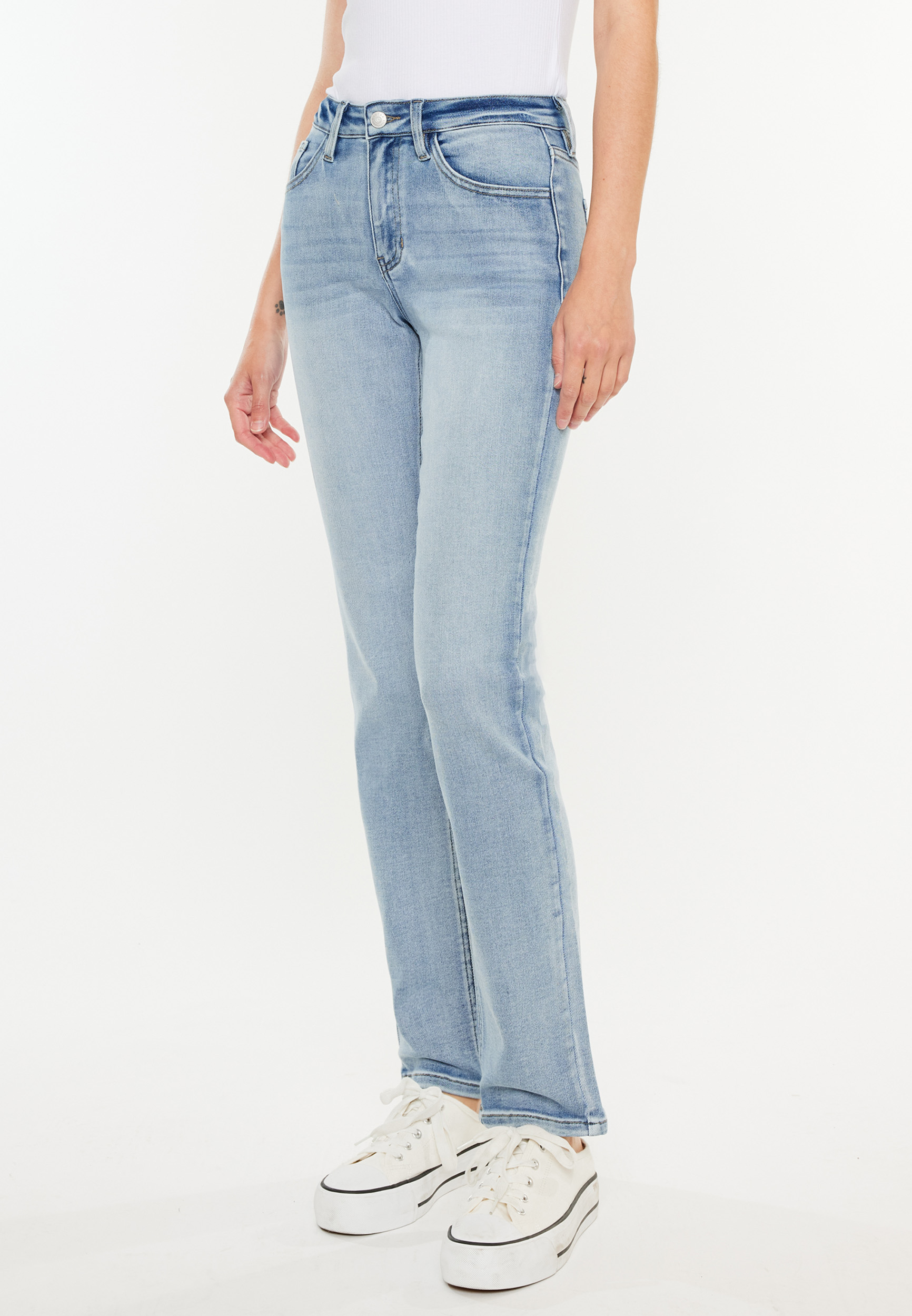 KanCan&trade; Essentials High Rise Straight Jean, LIGHT SANDBLAST, small