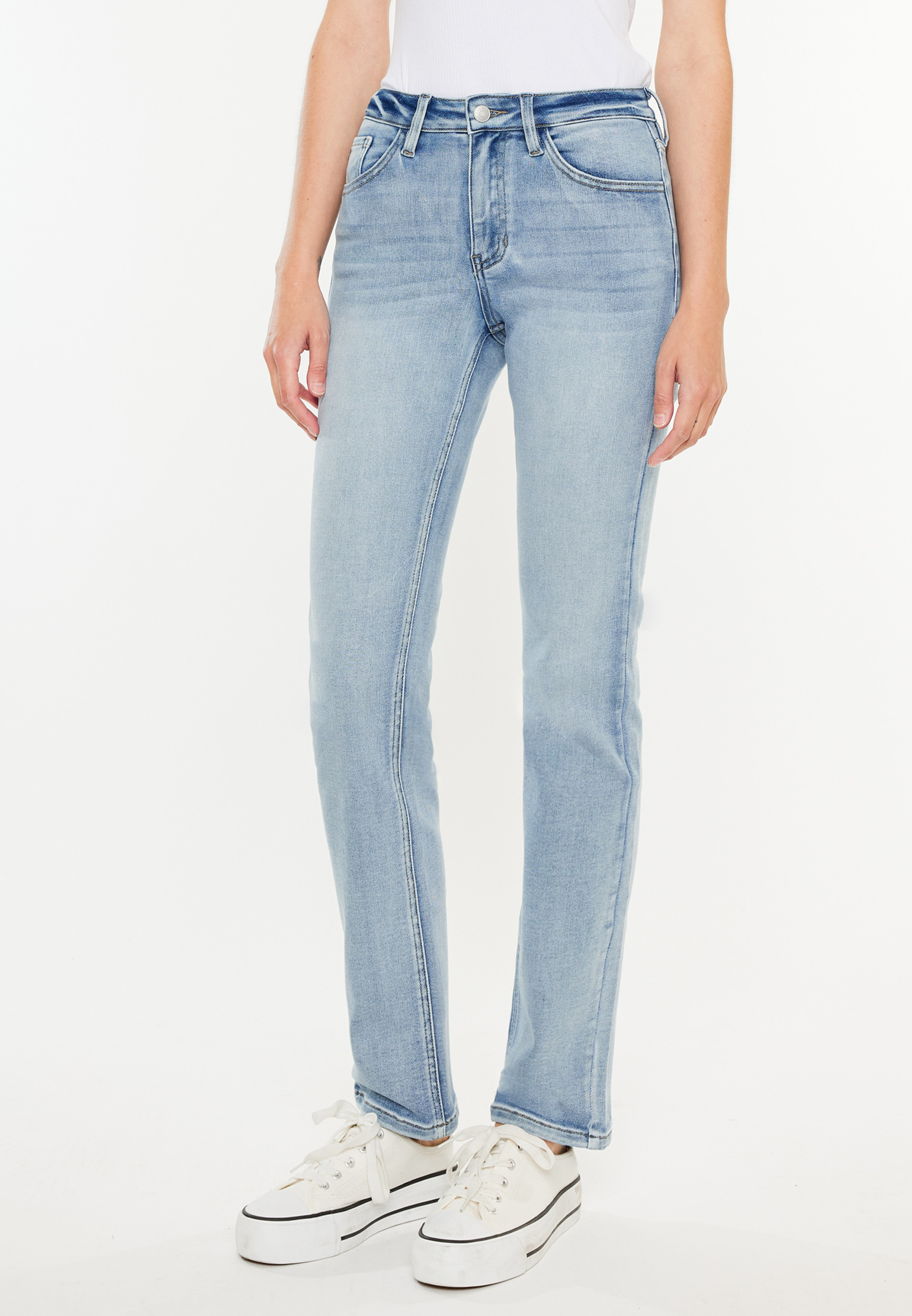 KanCan&trade; Essentials High Rise Straight Jean, LIGHT SANDBLAST, small