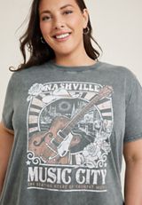 Plus Size Nashville Music City Oversized Graphic Tee, C125, small