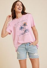 No One Likes A Salty Beach Oversized Fit Graphic Tee, PINK, small