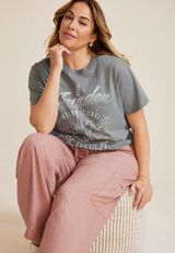 Plus Size Thunder Music Festival Oversized Fit Graphic Tee, GRAY, small