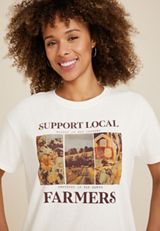 Local Farmers Relaxed Fit Graphic Tee, ECRU, small