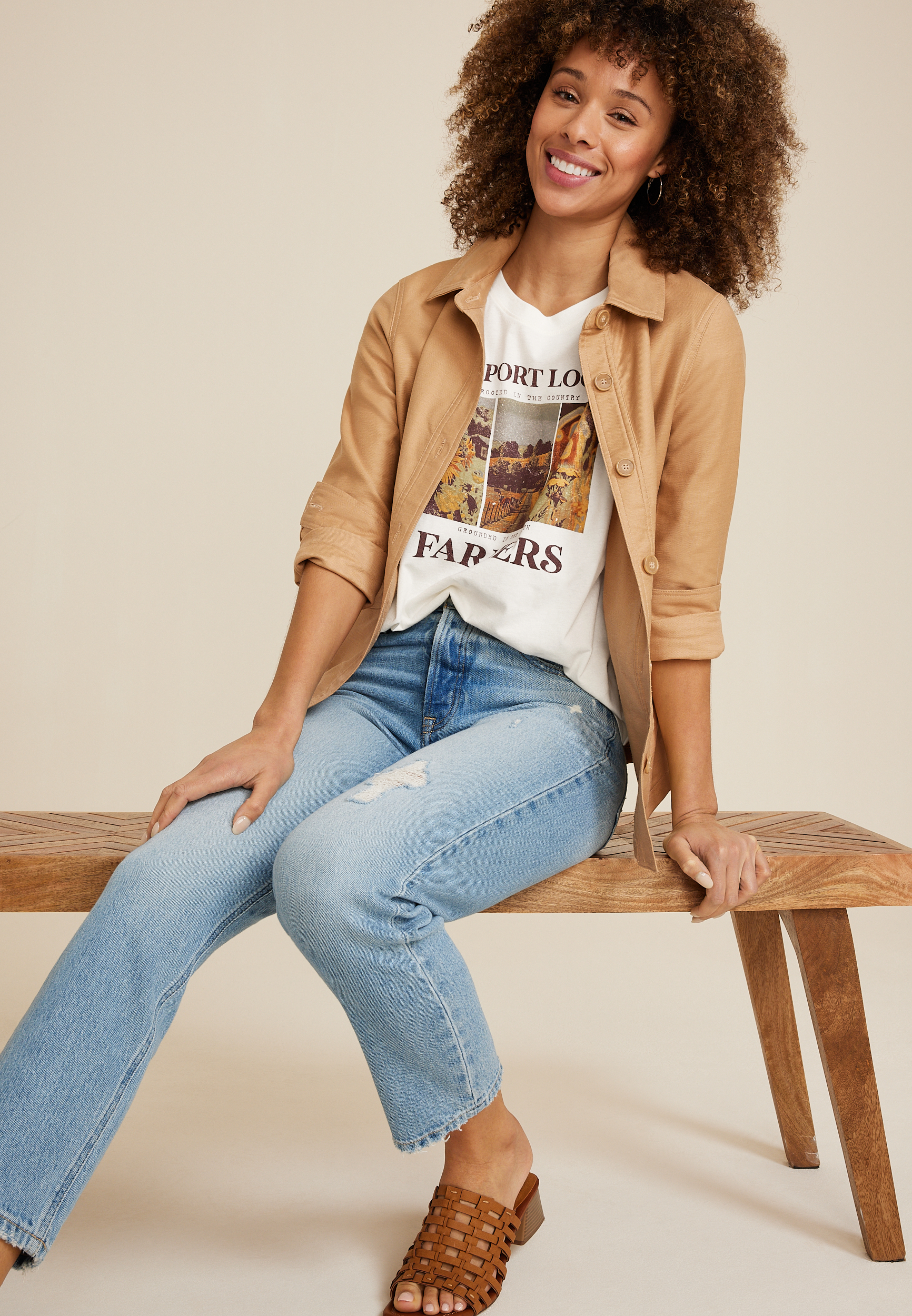 Local Farmers Relaxed Fit Graphic Tee, ECRU, large