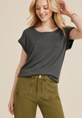 24/7 Clara Ribbed Tee, C106, small
