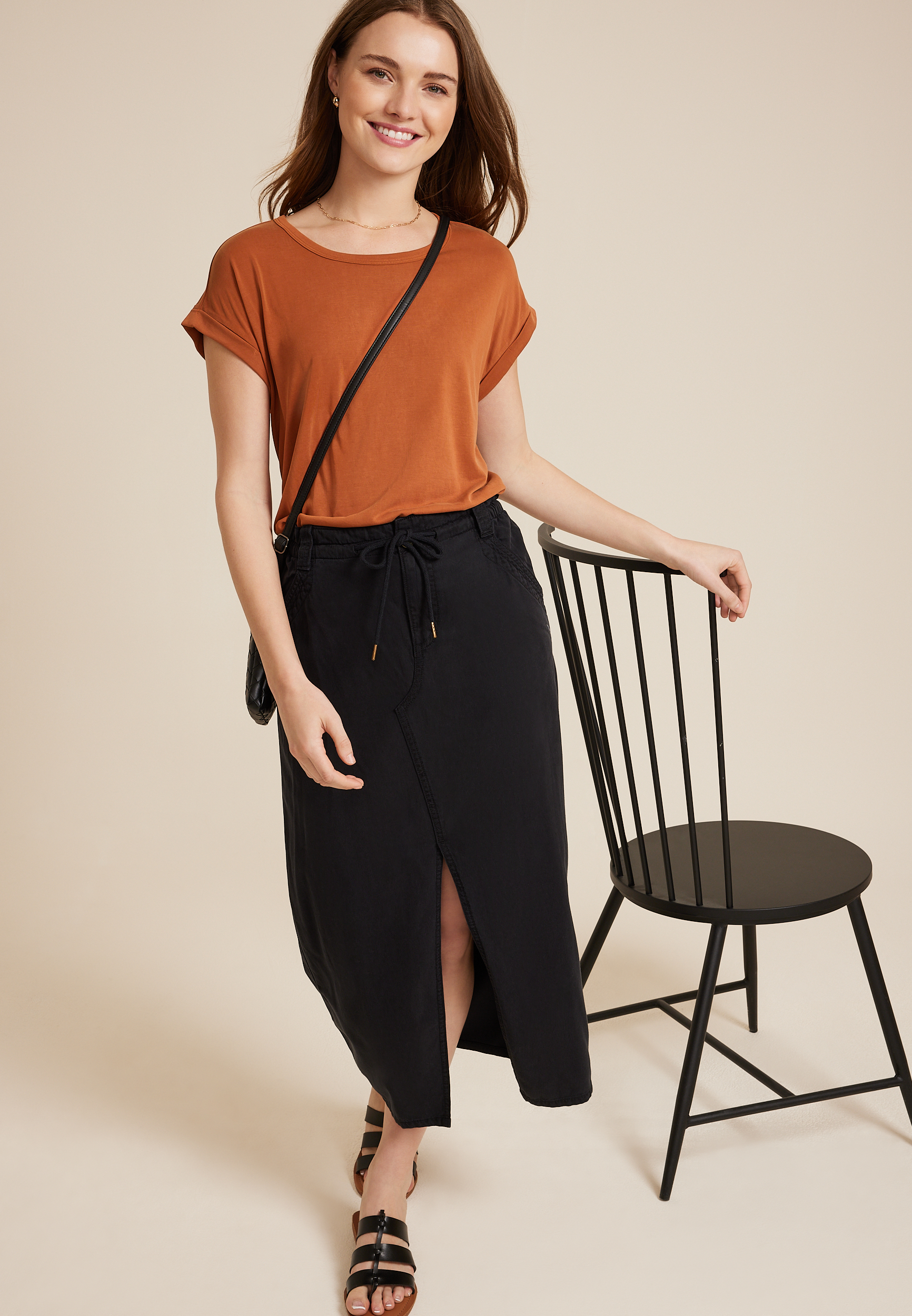 24/7 Clara Sandwash Short Sleeve Tee, C9699, large
