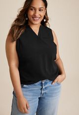 Plus Size Atwood Crepe Tank Top, C106, small
