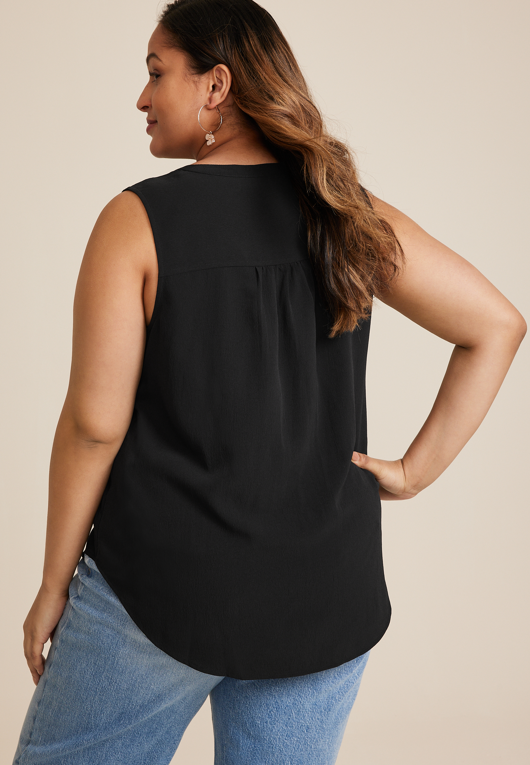 Plus Size Atwood Crepe Tank Top, C106, large