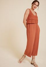 Crochet Bodice Wide Leg Jumpsuit, C9699, small