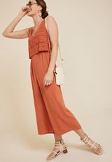 Crochet Bodice Wide Leg Jumpsuit, C9699, small