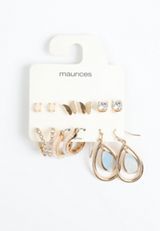 6 Pack Gold Butterfly Earring Set, C2404, small