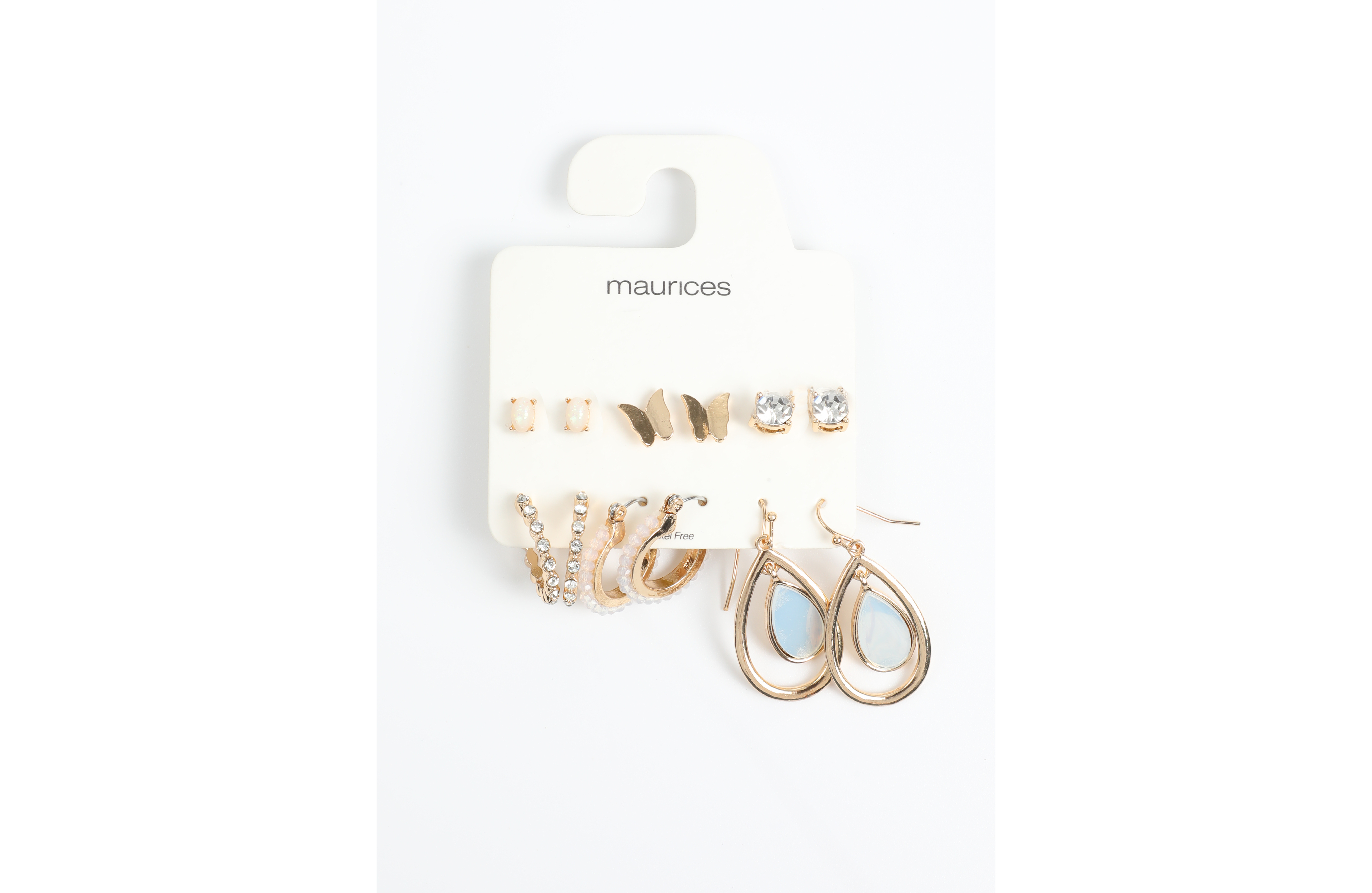 6 Pack Gold Butterfly Earring Set