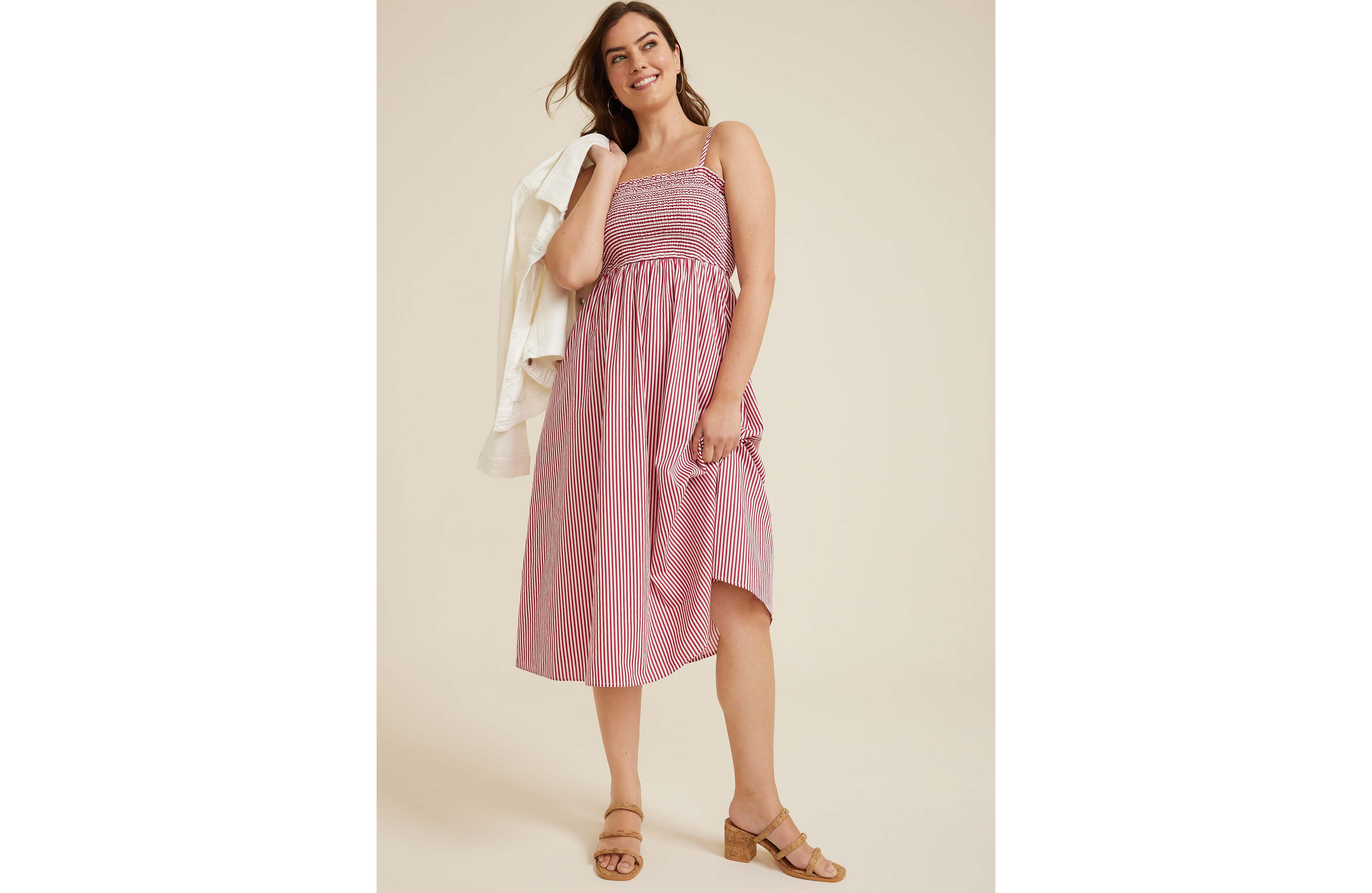 Floral Smocked Poplin Midi Dress