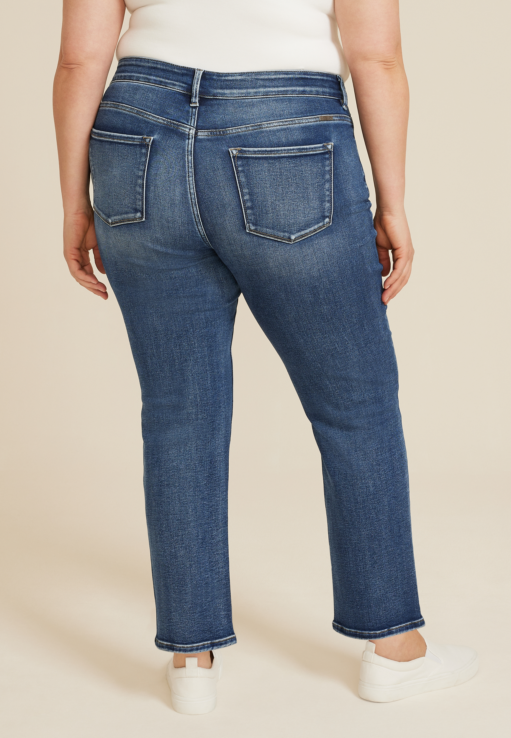 Plus Size KanCan&trade; Essentials High Rise Straight Jean, DARK SANDBLAST, large