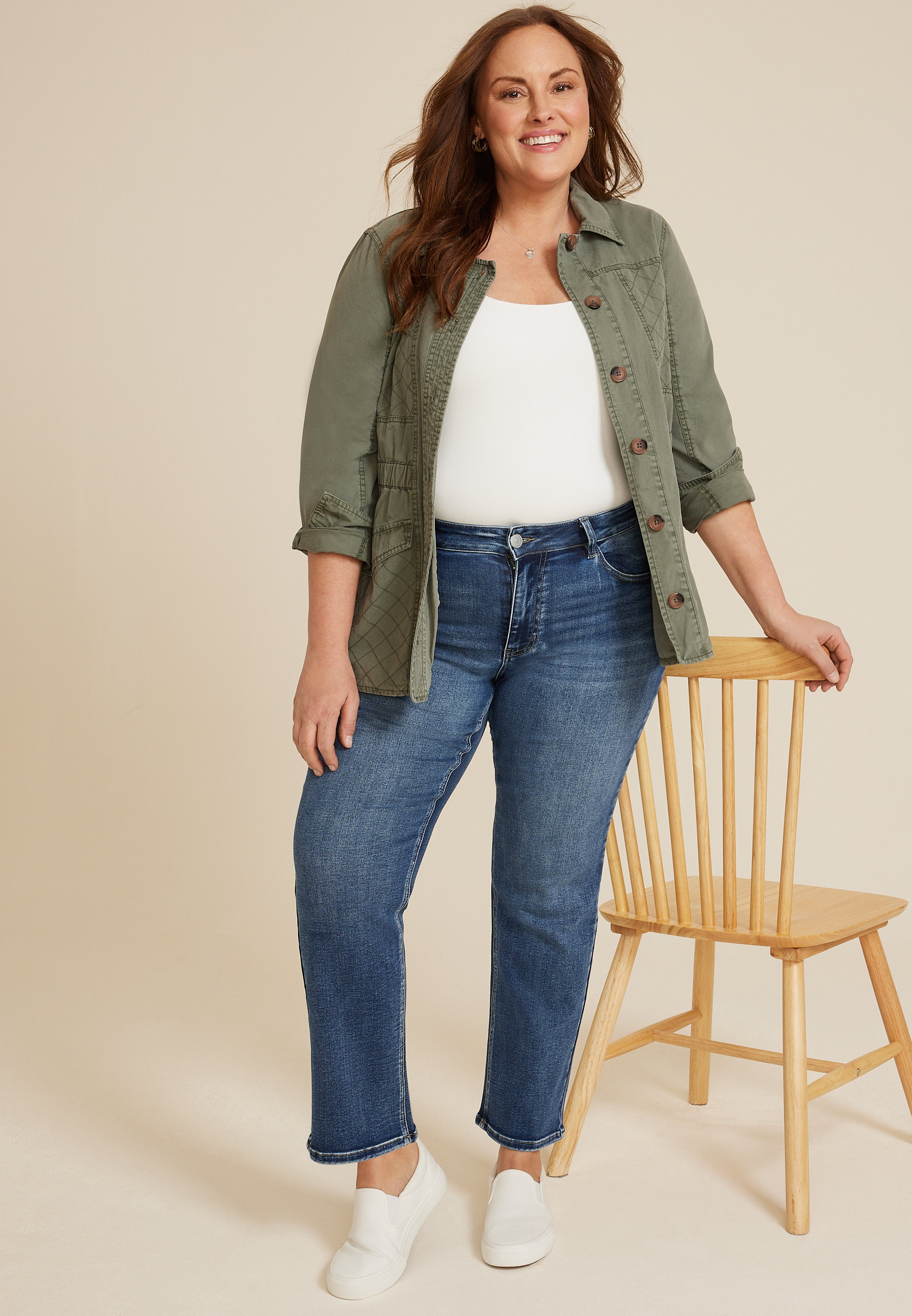 Plus Size KanCan&trade; Essentials High Rise Straight Jean, DARK SANDBLAST, large