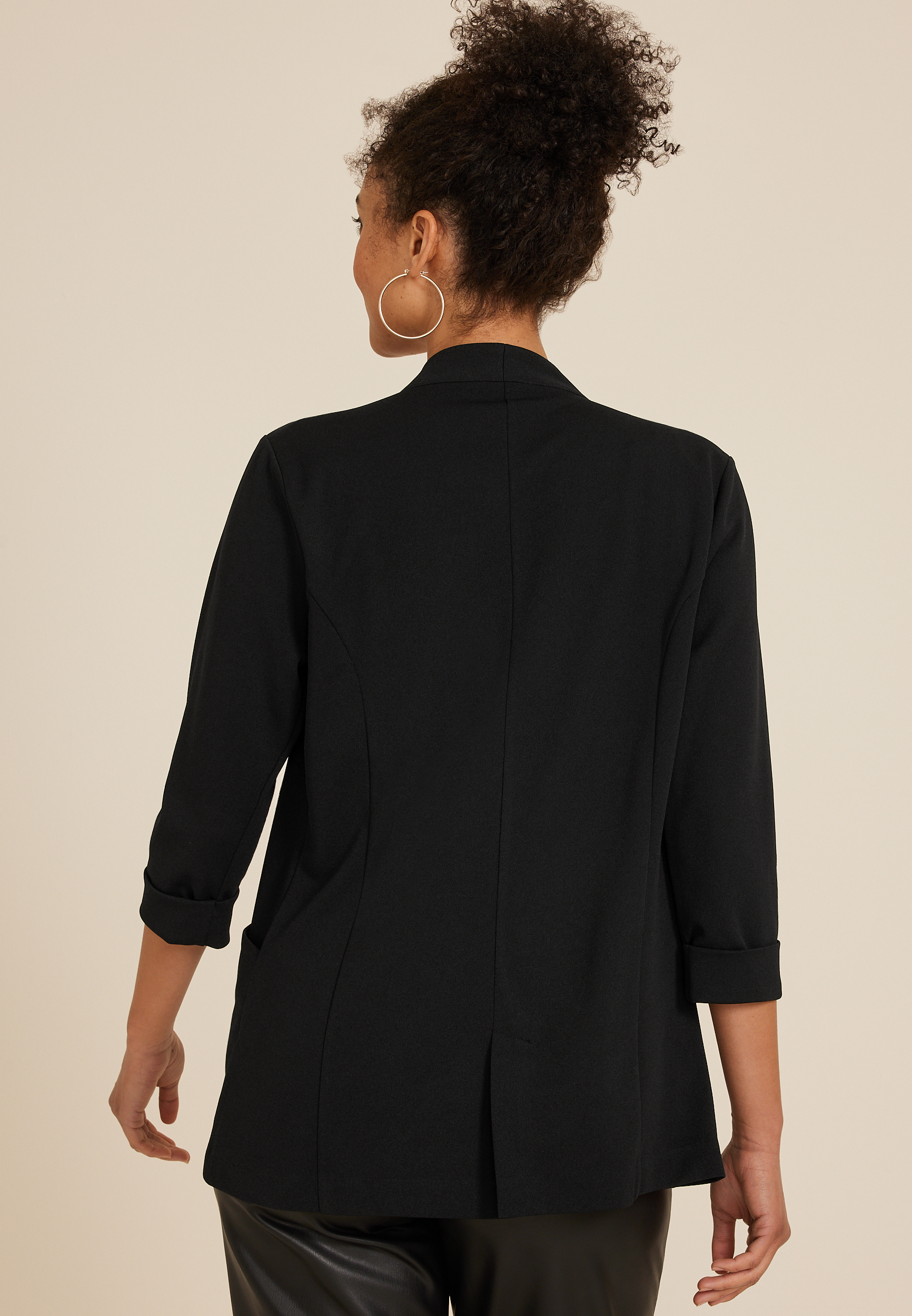 Ever Go Curve Hem Blazer, , large