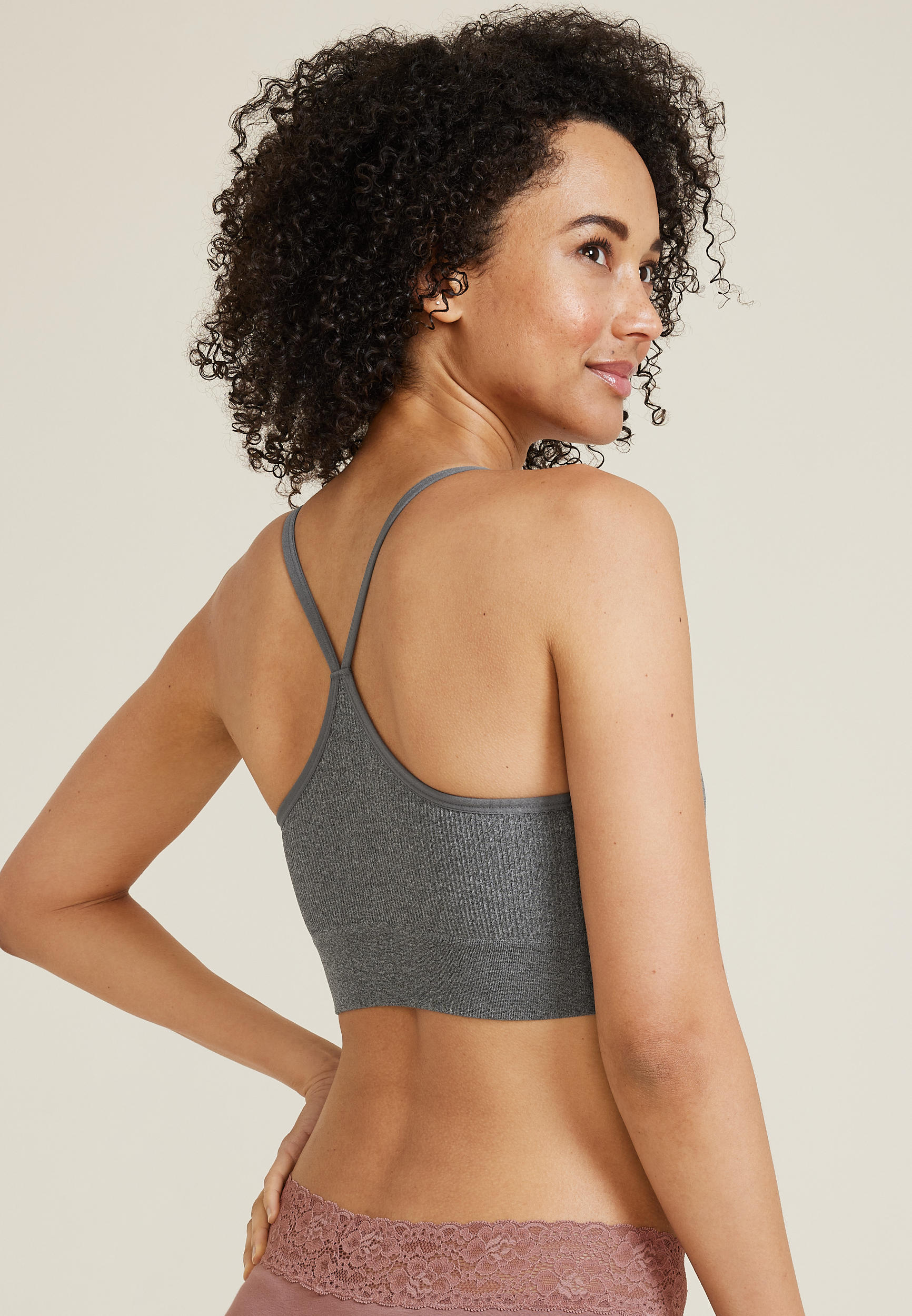 True Stretch Seamless Simple Strap Bralette, , large