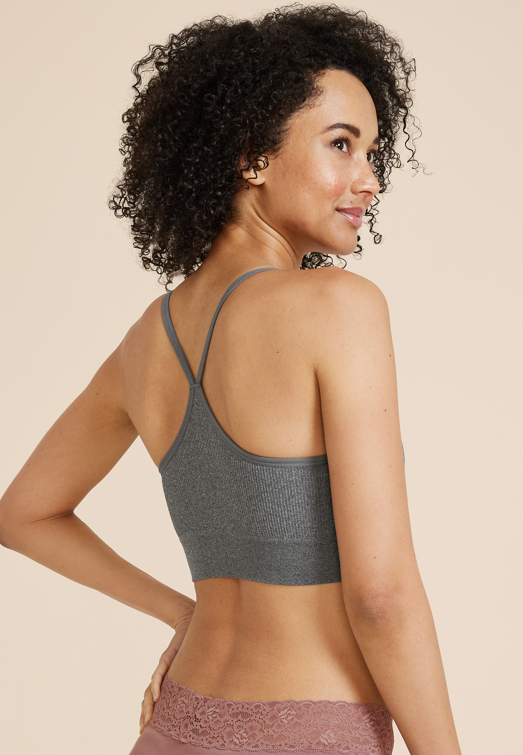 True Stretch Seamless Simple Strap Bralette, , large